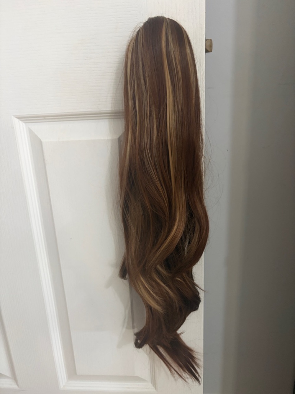 NEW Long Brown Clip-In Hair Extension with Blonde Highlights